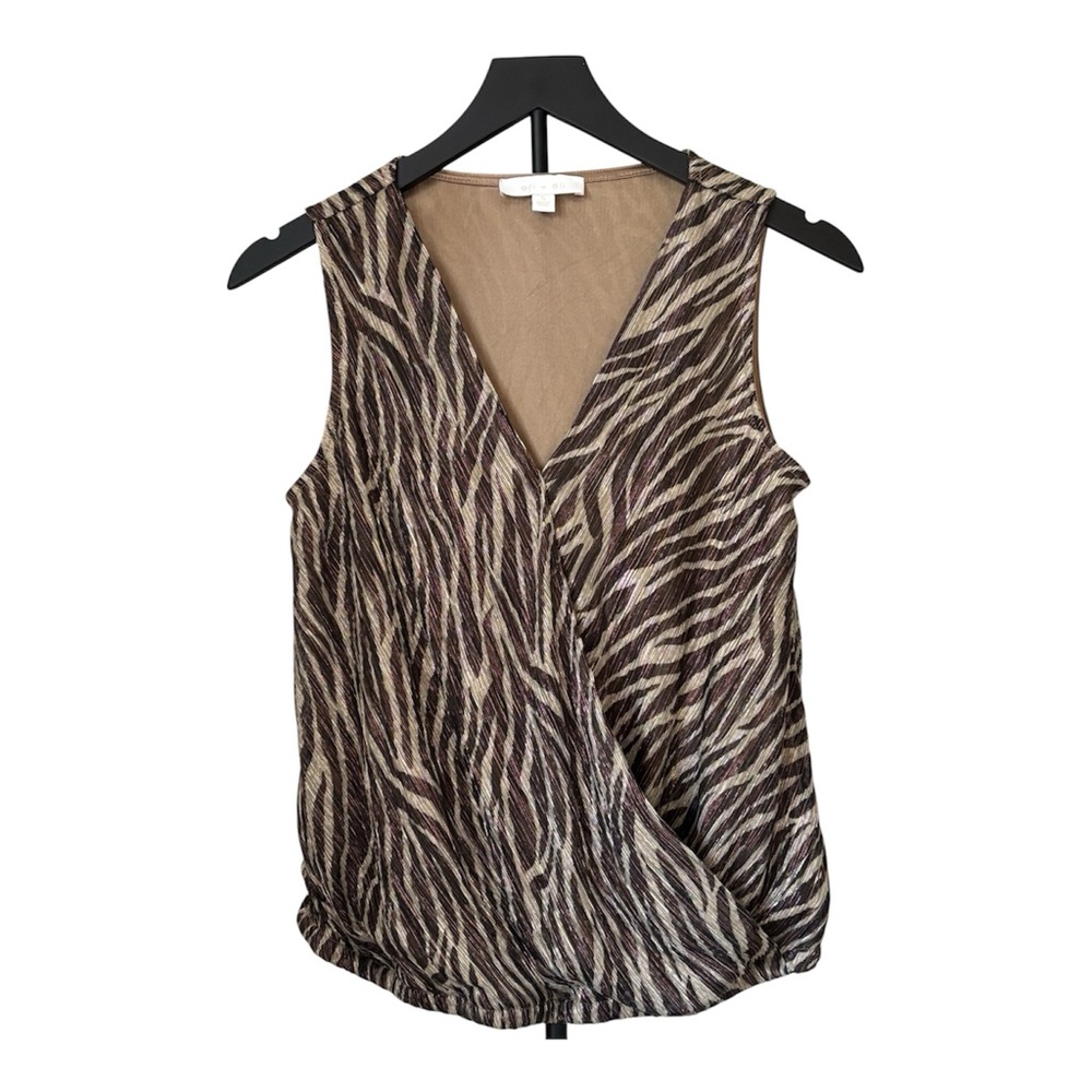 Elegant Zebra Print Wrap Blouse